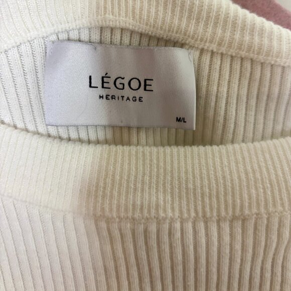 Legoe Heritage Maternity Catalina Ribbed Jumper Sweater Off White M/L Cotton - Picture 6 of 10